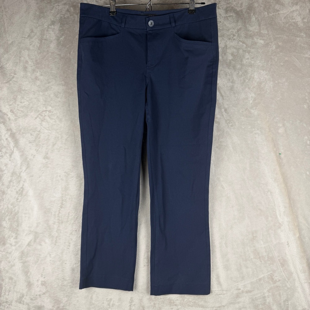 Banana Republic Sloan Fit Navy Blue Slim Leg Cotton Blend Dress Pants Womens 10